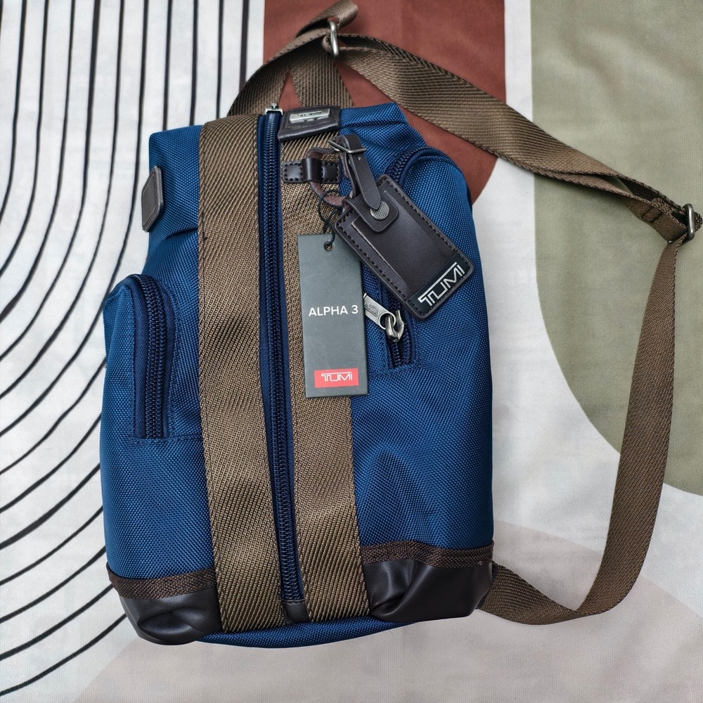Tumi Alpha Bravo Monterey Sling Bag Blue Anti-Theft Crossbody